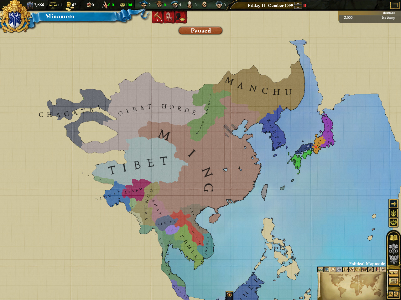 Pantallazo de Europa Universalis III: Divine Wind para PC