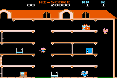 Pantallazo de Famicom Mini Vol 8 – Mappy (Japonés) para Game Boy Advance