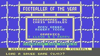 Pantallazo de Footballer of the Year para Commodore 64
