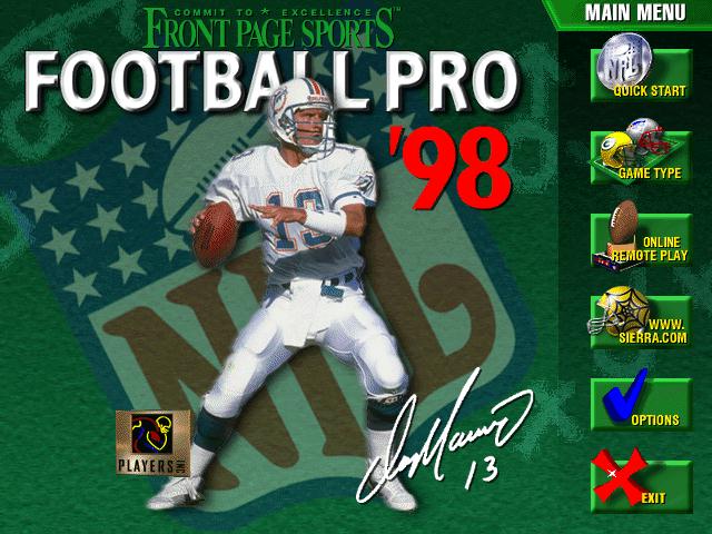 Pantallazo de Front Page Sports: Football 98 para PC