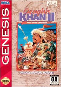 Caratula de Genghis Khan II: Clan of the Gray Wolf para Sega Megadrive