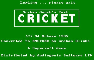 Pantallazo de Graham Gooch's Test Cricket para Amstrad CPC
