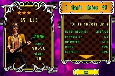 Pantallazo de Guitar Hero: On Tour Decades para Nintendo DS