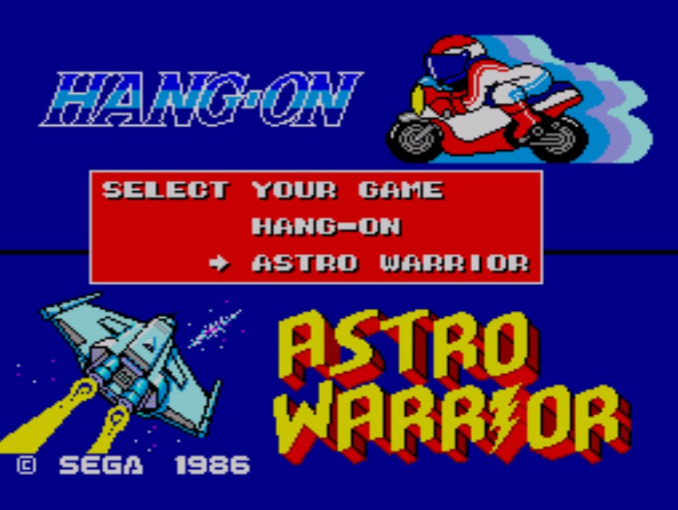 Pantallazo de Hang On & Astro Warrior para Sega Master System