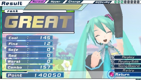 Pantallazo de Hatsune Miku - Project Diva para PSP