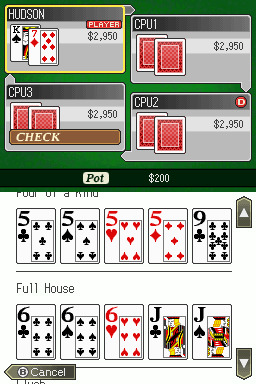 Pantallazo de High Stakes Texas Holdem (Dsi Ware) para Nintendo DS
