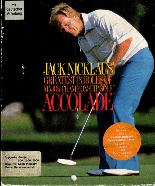 Caratula de Jack Nicklaus' Greatest 18 Holes of Major Championship Golf para Amiga