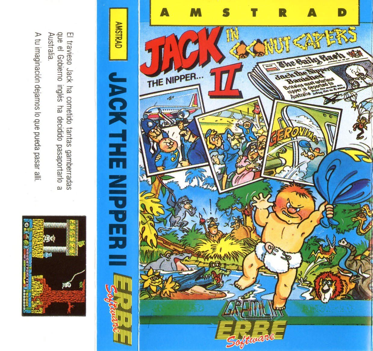 Caratula de Jack the Nipper II: In Coconut Capers para Amstrad CPC