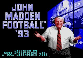 Pantallazo de John Madden Football '93 para Sega Megadrive