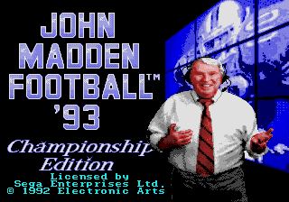 Pantallazo de John Madden Football Championship Edition para Sega Megadrive