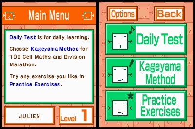 Pantallazo de Kageyama's Maths Training: The Hundred Cell Calculation Method para Nintendo DS