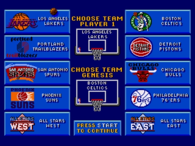 Pantallazo de Lakers versus Celtics and the NBA Playoffs para Sega Megadrive