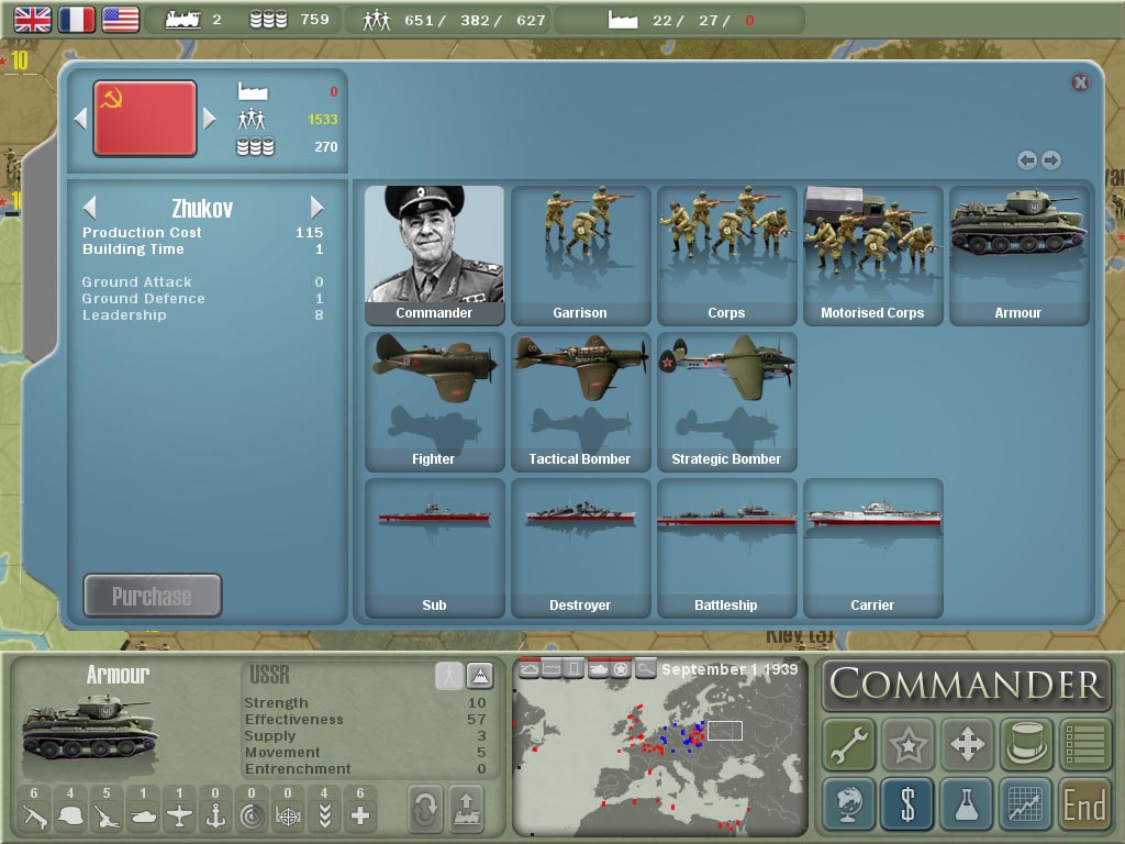 Pantallazo de MILITARY HISTORY Commander Europe at War para PC
