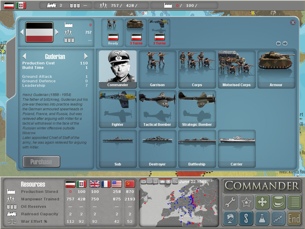 Pantallazo de MILITARY HISTORY Commander Europe at War para PC
