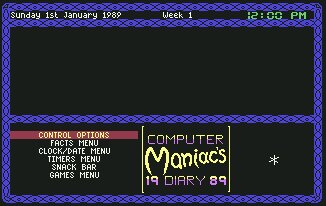 Pantallazo de Maniac's Computer Diary 1989 para Commodore 64