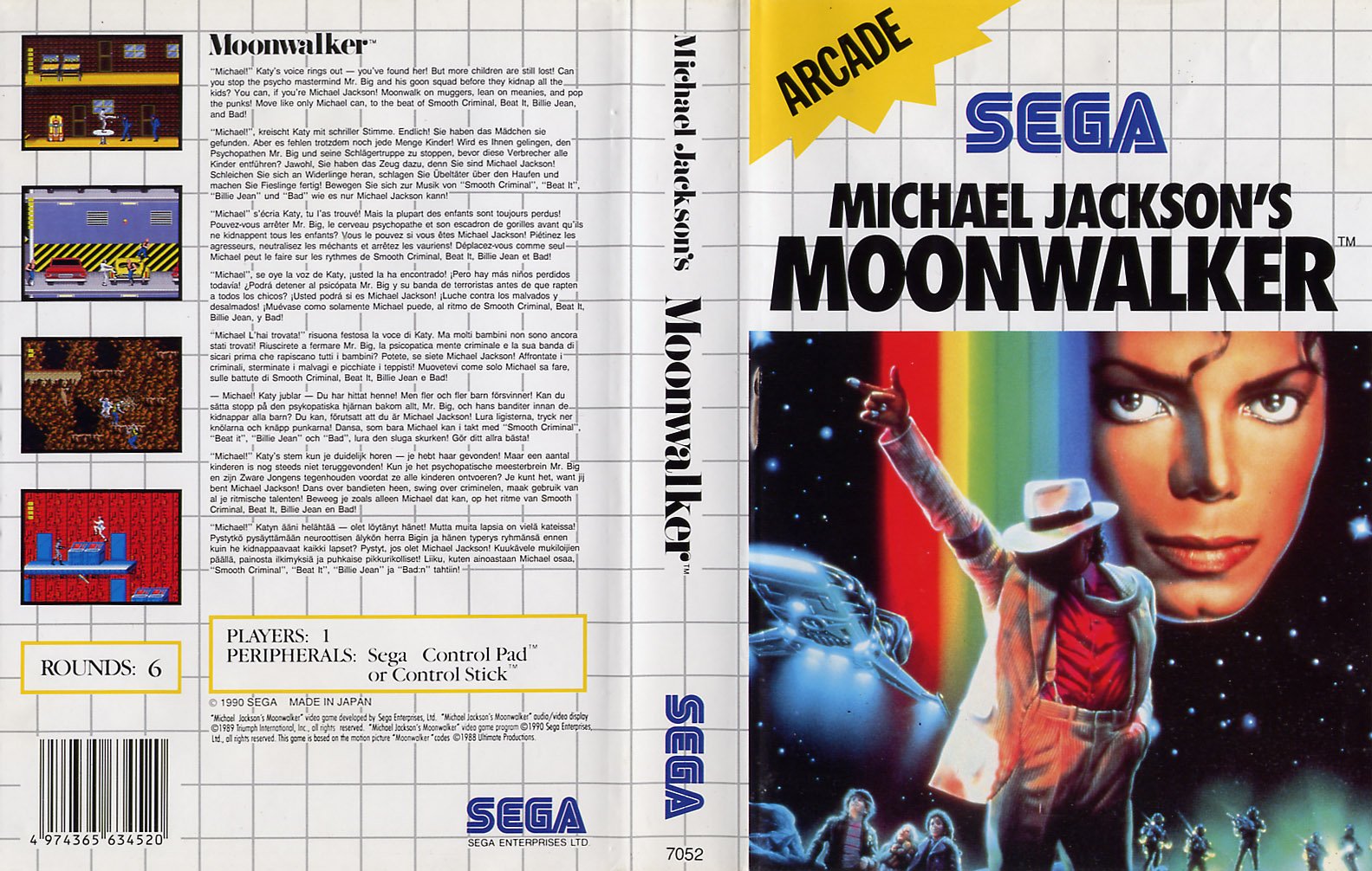 Caratula de Michael Jackson's Moonwalker para Sega Master System