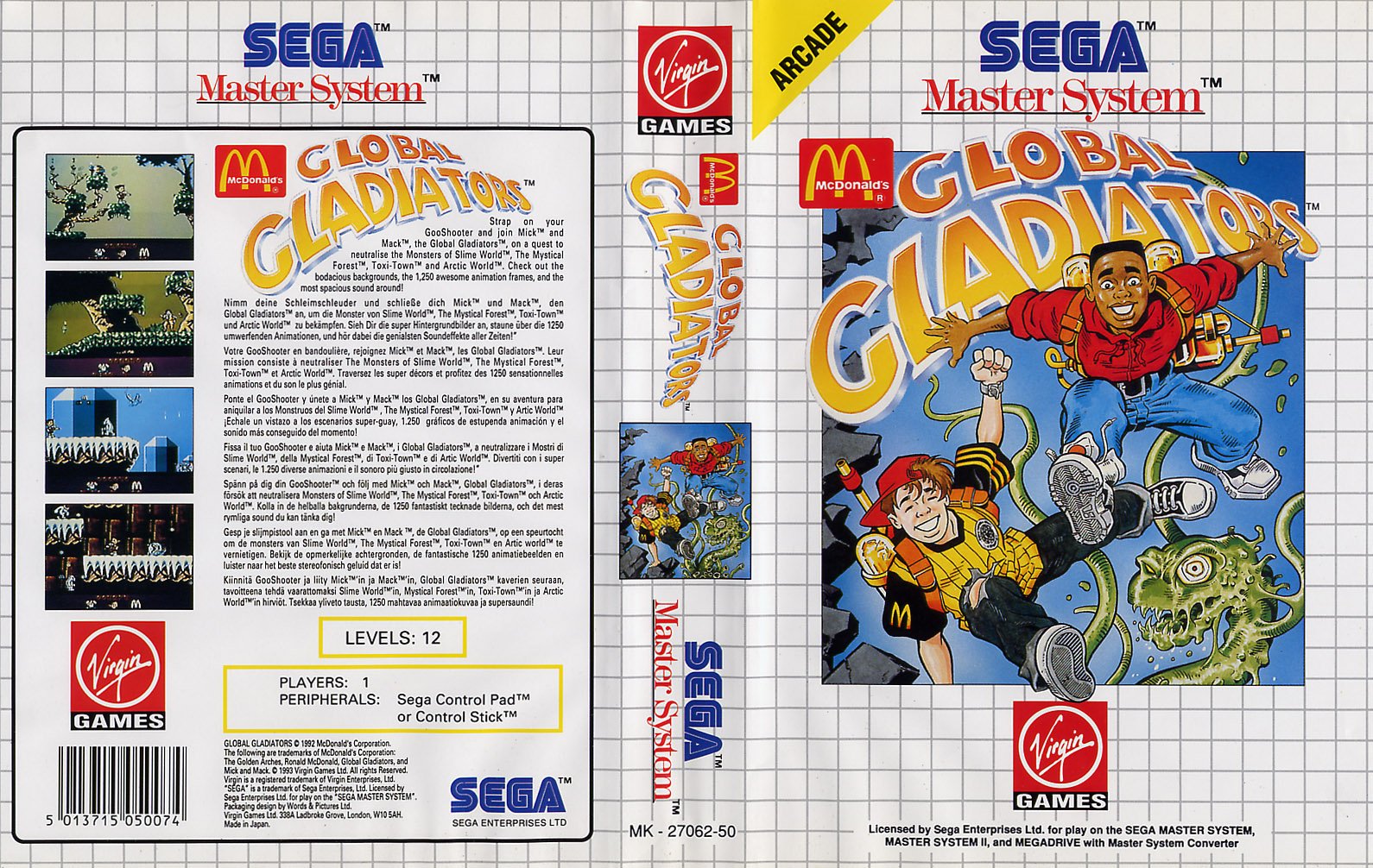 Caratula de Mick and Mack as the Global Gladiators para Sega Master System