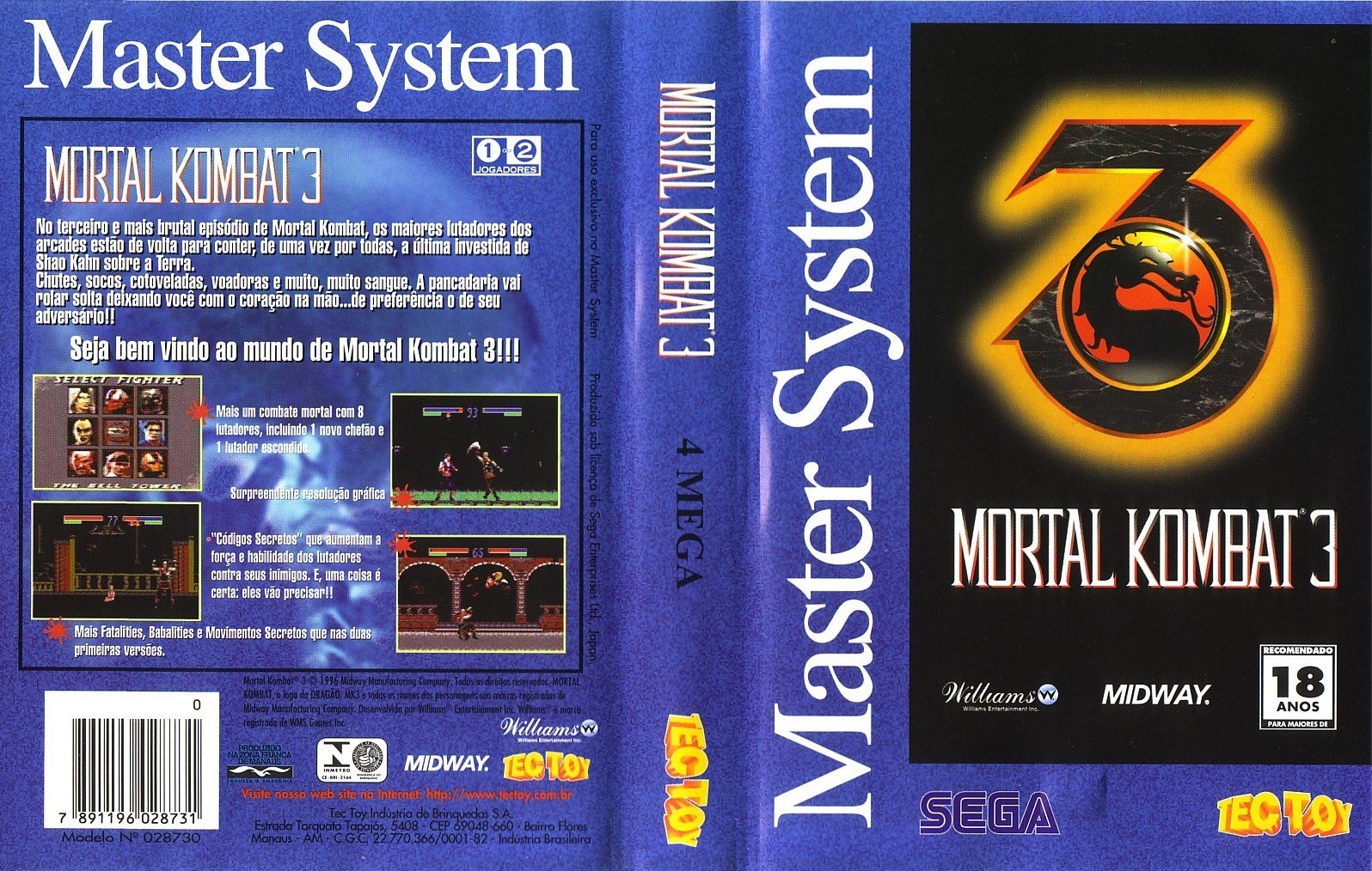 Caratula de Mortal Kombat 3 para Sega Master System