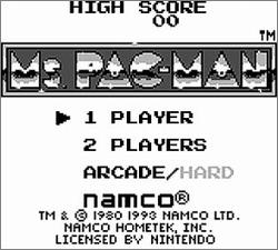 Pantallazo de Ms. Pac-Man para Game Boy