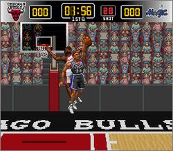 Pantallazo de NBA Jikkyou Basket Winning Dunk (Japonés) para Super Nintendo