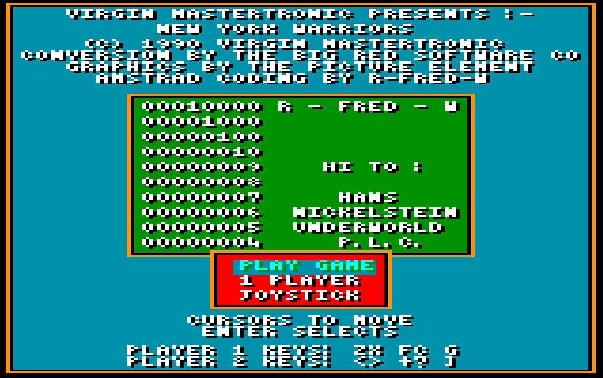 Pantallazo de New York Warriors para Amstrad CPC