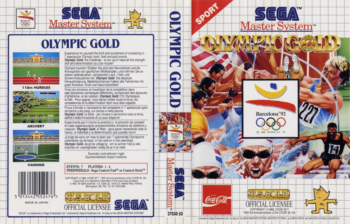 Caratula de Olympic Gold: Barcelona 92  para Sega Master System
