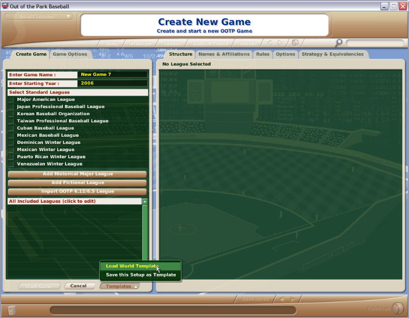 Pantallazo de Out of the Park Baseball 2006 para PC