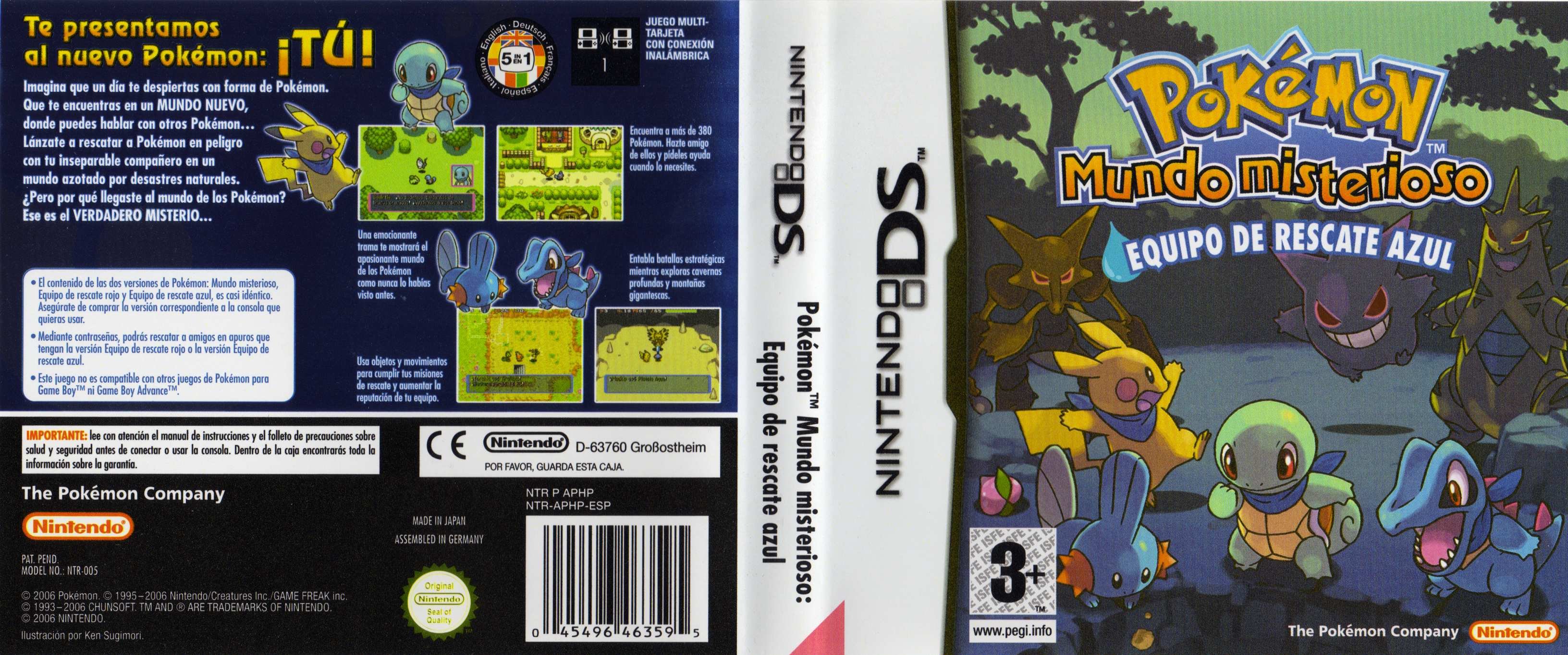 Caratula de Pokémon Mundo Misterioso: Equipo de Rescate Azul para Nintendo DS