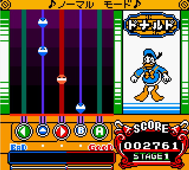 Pantallazo de Pop'n Music GB Disney Tunes para Game Boy Color