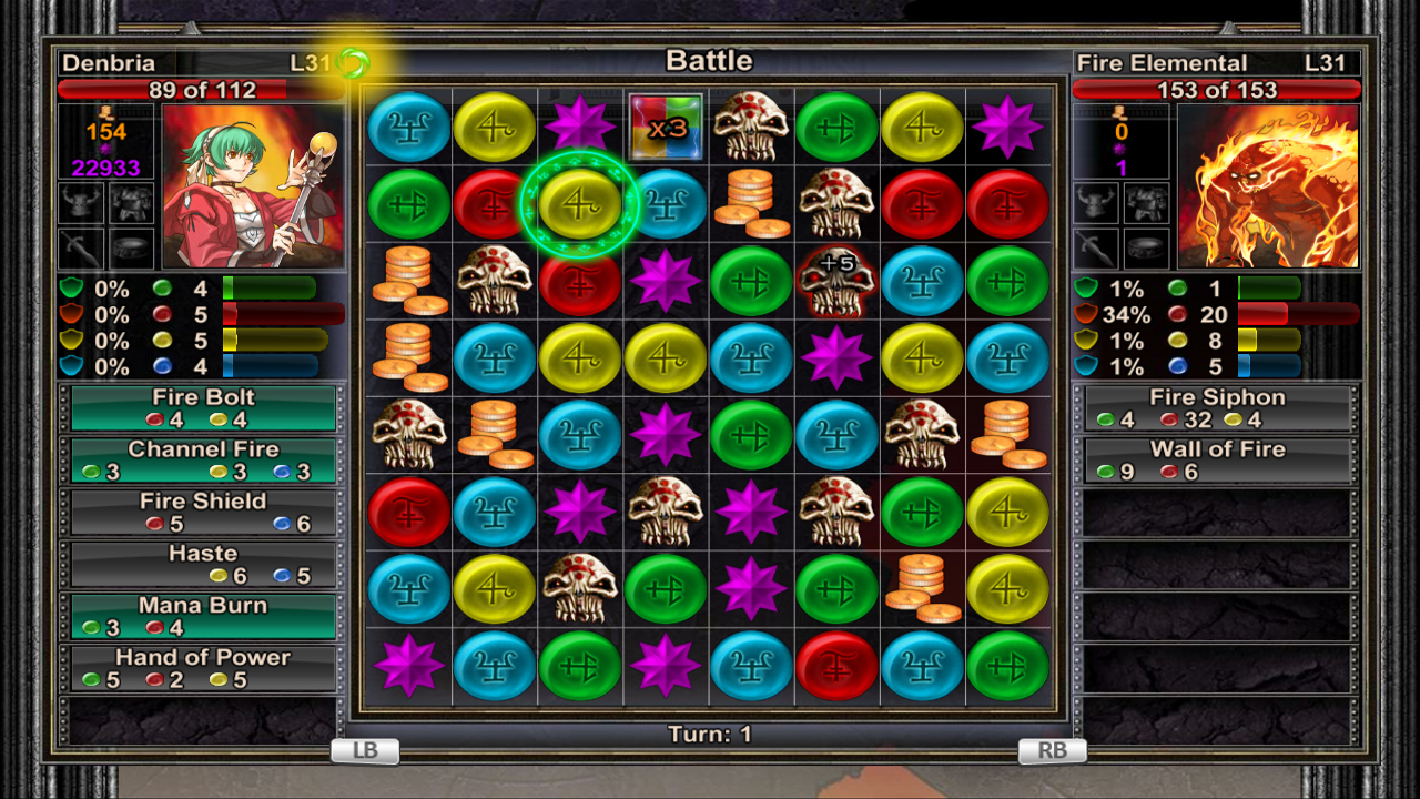 Pantallazo de Puzzle Quest: Challenge Of The Warlords (Xbox Live Arcade) para Xbox 360
