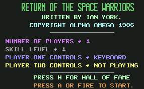 Pantallazo de Return of the Space Warriors para Commodore 64