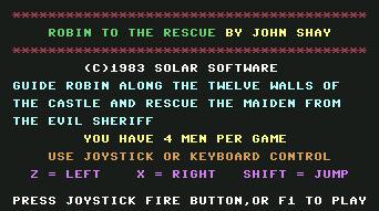 Pantallazo de Robin to the Rescue para Commodore 64