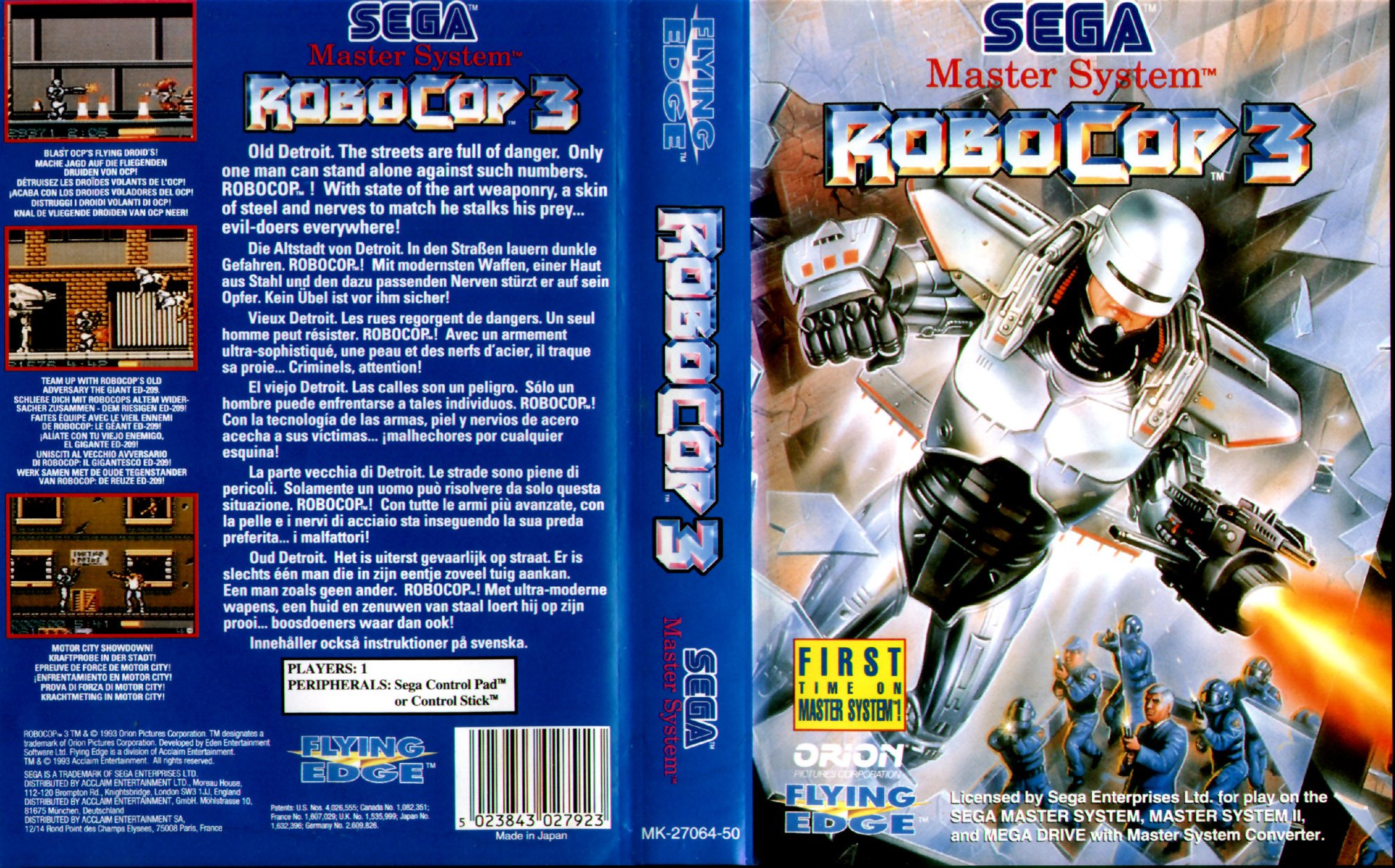 Caratula de RoboCop 3 para Sega Master System