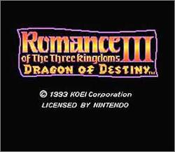 Pantallazo de Romance of the Three Kingdoms III: Dragon of Destiny para Super Nintendo