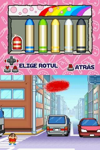 Pantallazo de Shin Chan Flipa en colores para Nintendo DS