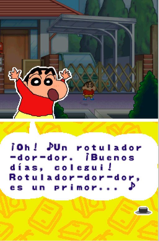 Pantallazo de Shin Chan Flipa en colores para Nintendo DS