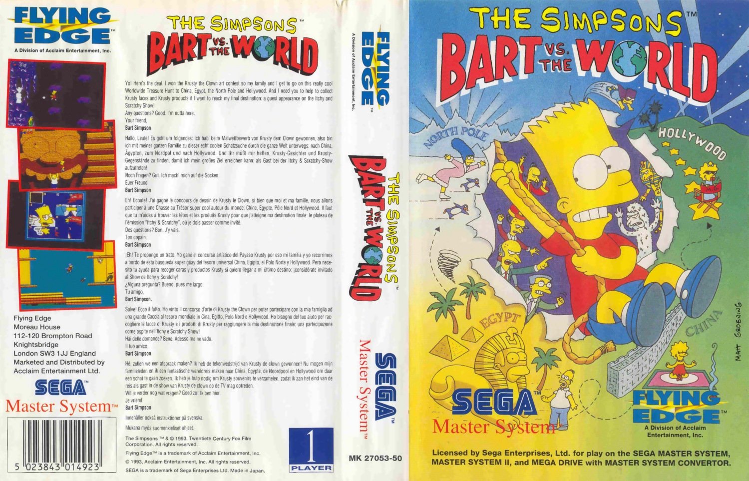 Caratula de Simpsons: Bart vs the World, The para Sega Master System