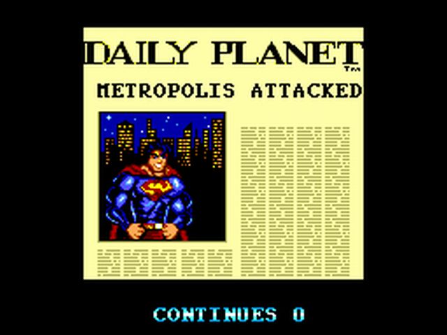 Pantallazo de Superman : The Man of Steel para Sega Master System