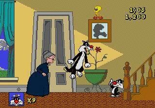 Pantallazo de Sylvester and Tweety in Cagey Capers para Sega Megadrive