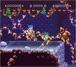 Pantallazo de Tatakae Genshijin 3: Syuyaku ha yappari Joe and Mac 3* (Japonés) para Super Nintendo