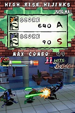 Pantallazo de Teenage Mutant Ninja Turtles: Arcade Attack para Nintendo DS
