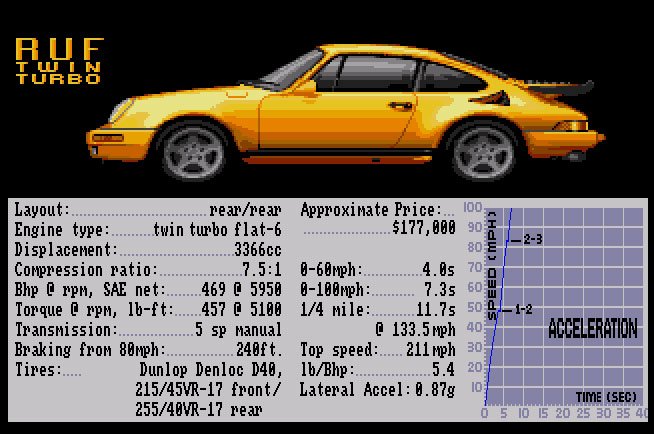 Pantallazo de Test Drive II Car Disk: The Supercars para Atari ST