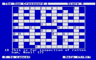 Pantallazo de The Sun Computer Crosswords Volume 1 para Atari ST