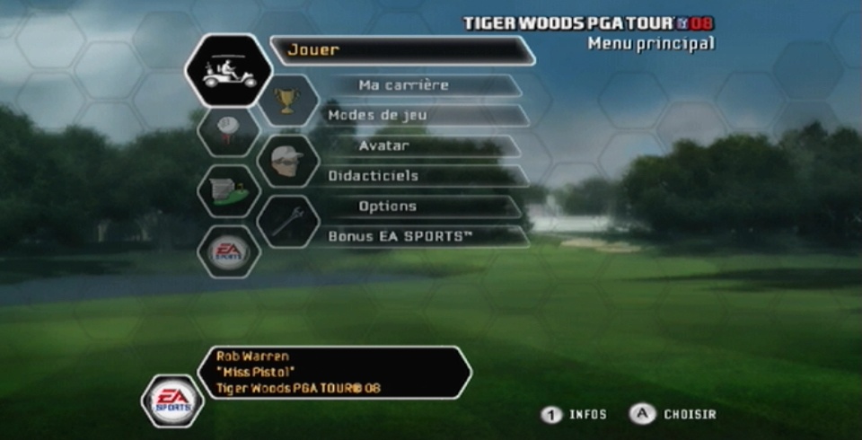 Pantallazo de Tiger Woods PGA Tour 08 para Wii