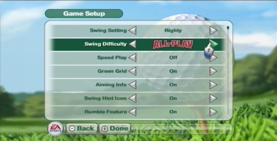 Pantallazo de Tiger Woods PGA Tour 09 All-Play para Wii