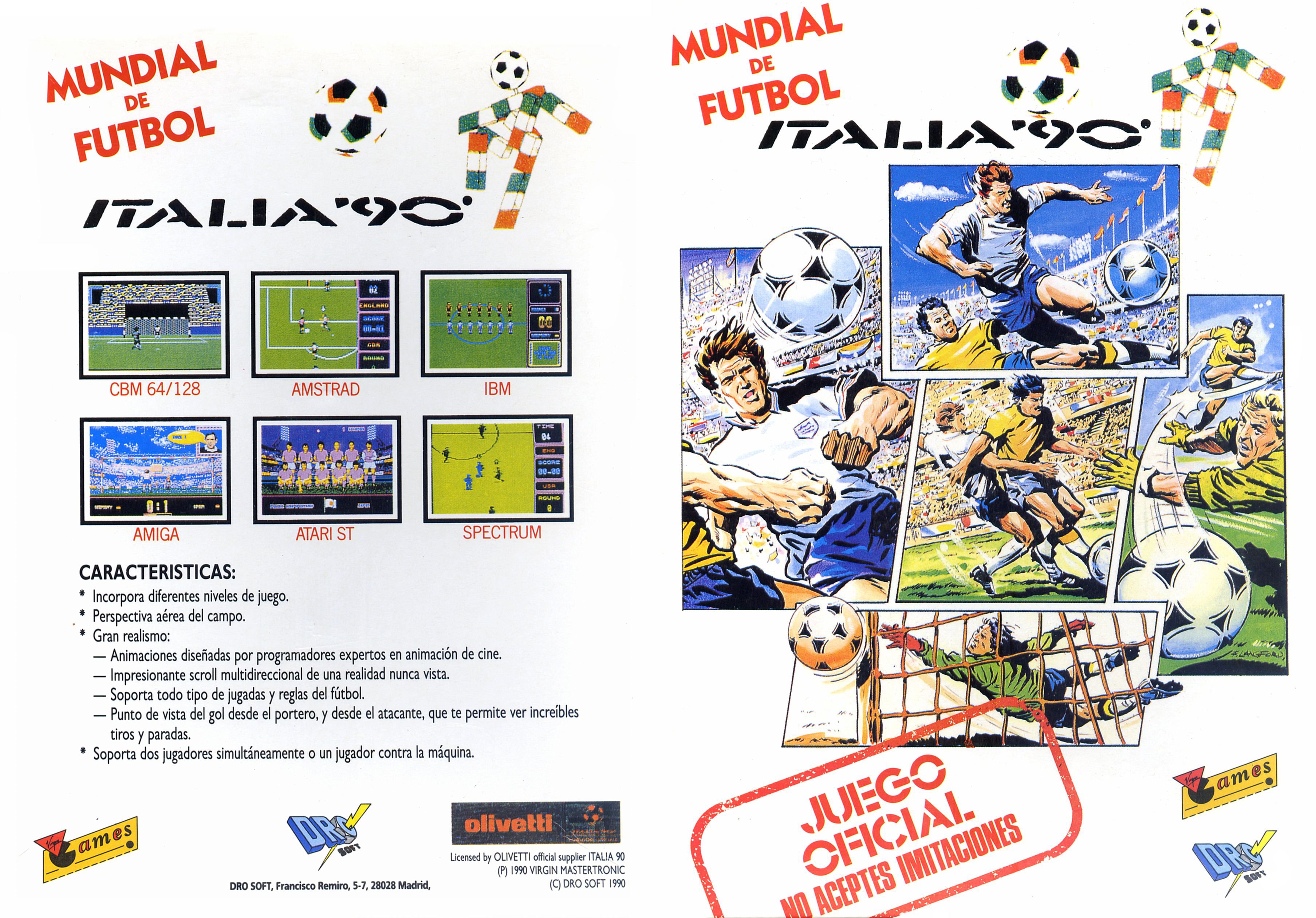 Caratula de World Cup Soccer '90/Italia '90 para Amstrad CPC
