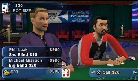 Pantallazo de World Poker Tour para PSP
