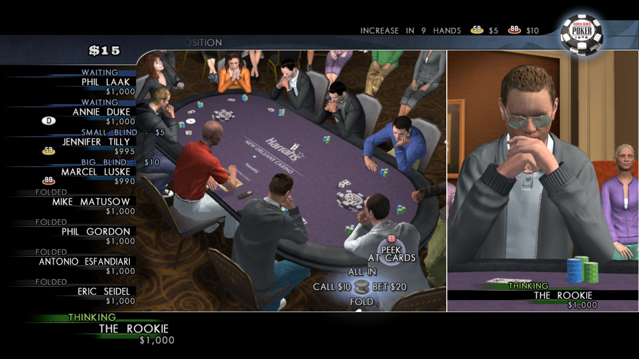 Pantallazo de World Series of Poker 2008: Battle For The Bracelets para Xbox 360
