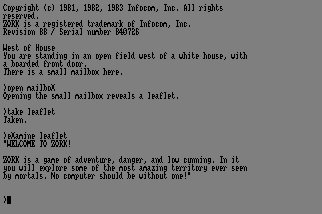 Pantallazo de Zork I: The Great Underground Empire para Amstrad CPC